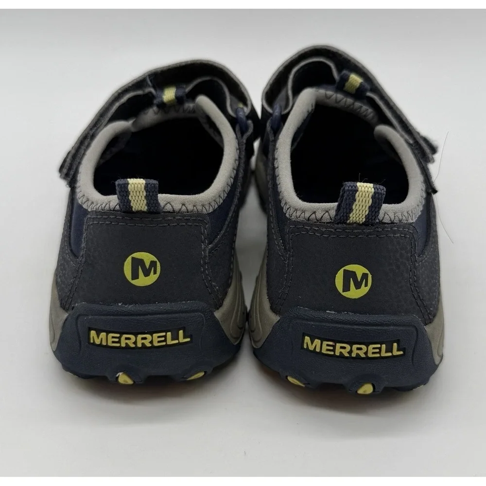 Merrell‎ Sandals Boys Sz 4 Blue Yellow Big Kid's Hydro H2O Hiker Shoes